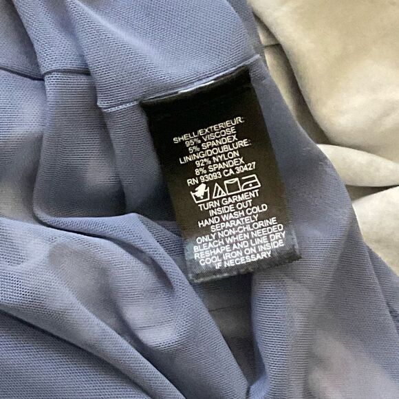 NIC+ZOE Cross Over Twist Dress, Blue & White Tie-dye Effect Print, Size XL - Picture 5 of 9